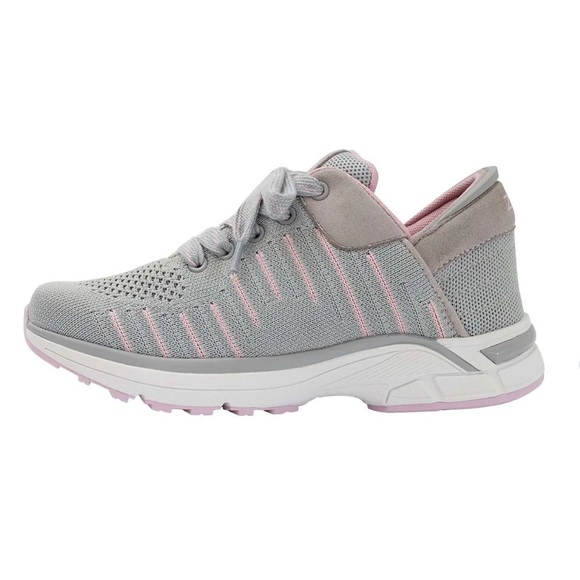 Zeba Gray Pink Knit Hands Free Slip On Women’s Comfort Sneakers Size 8.5 Used - Picture 1 of 9
